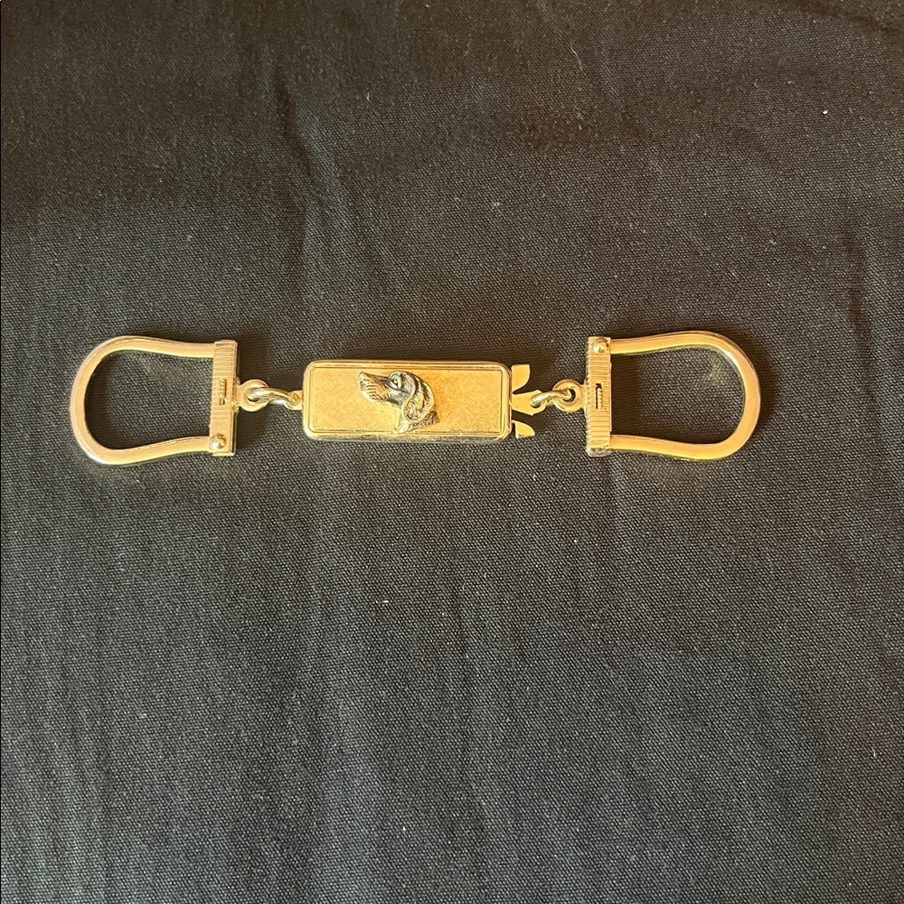 Vintage Gold Tone  Keychain Dog